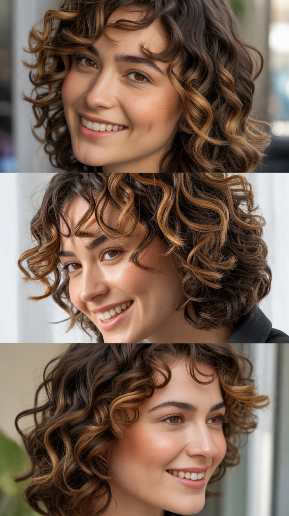 Highlights for Curly Brunette Hair