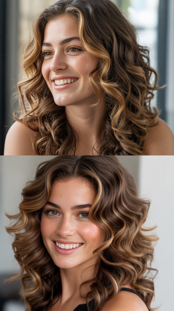 Highlights for Wavy Brunette Hair
