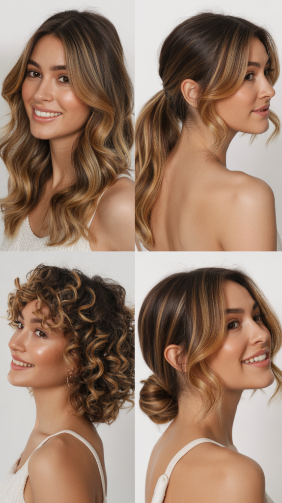 Honey Balayage with Dark Roots