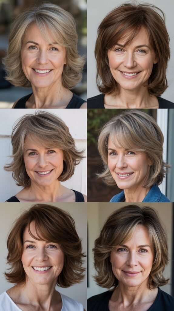 Choppy Lob with Curtain Bangs