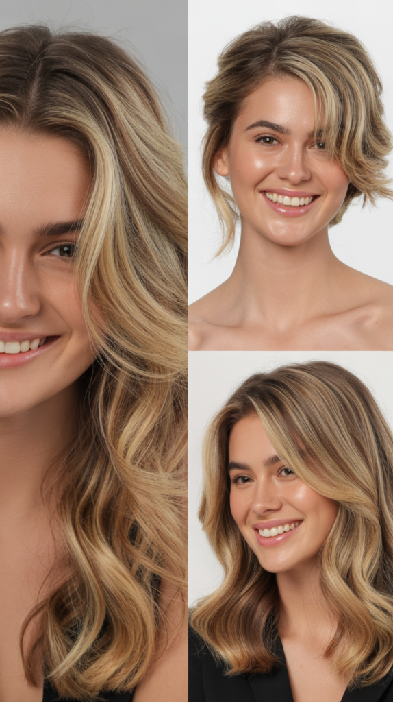 Macadamia Blonde Rooted Highlights