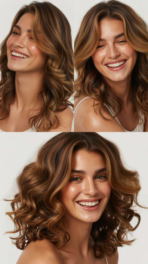 Transition from Blonde to Warm Brown with Caramel