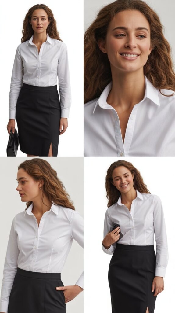  Crisp White Shirt with Black Pencil Skirt