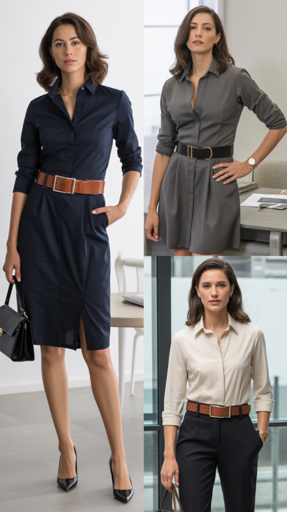 Shirtdress with Statement Belt