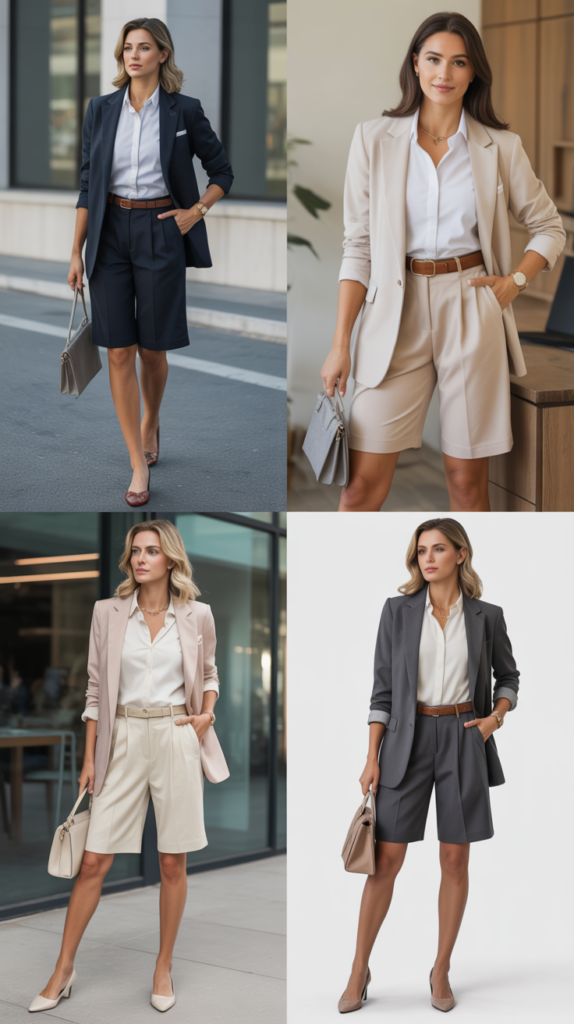 Tailored Bermuda Shorts with Blazer
