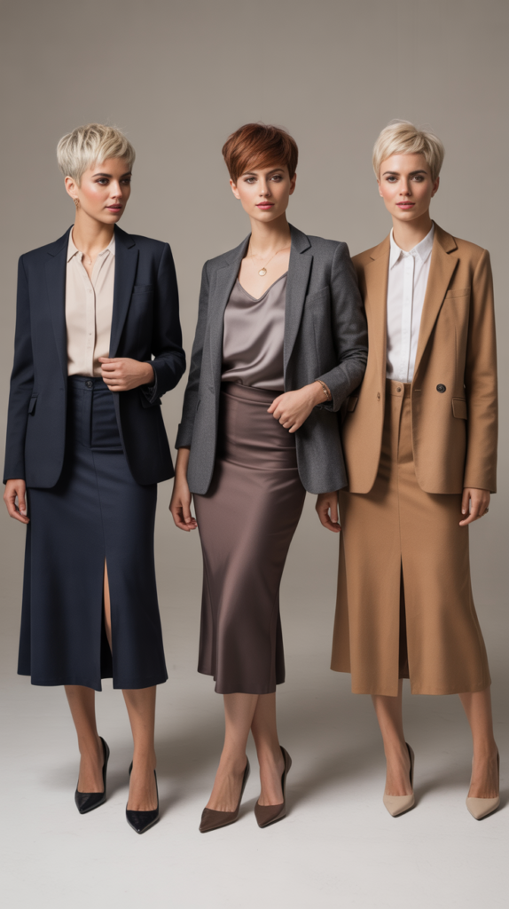 The Business Casual Blazer and Midi Skirt