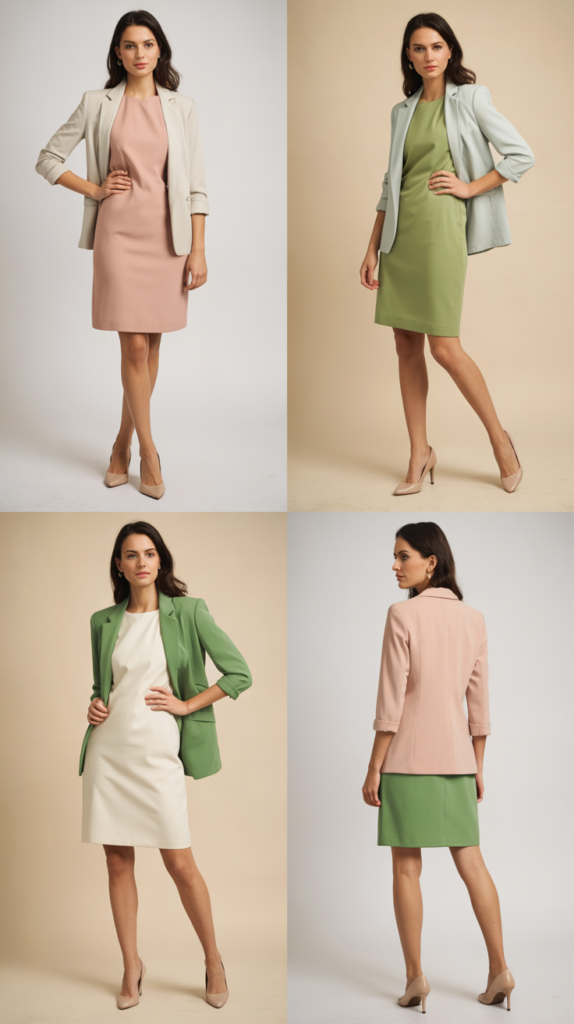 Shift Dress with Structured Jacket