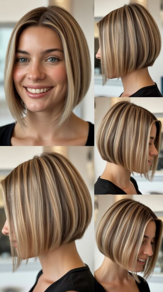  Sleek Bob With Babylights and Lowlights