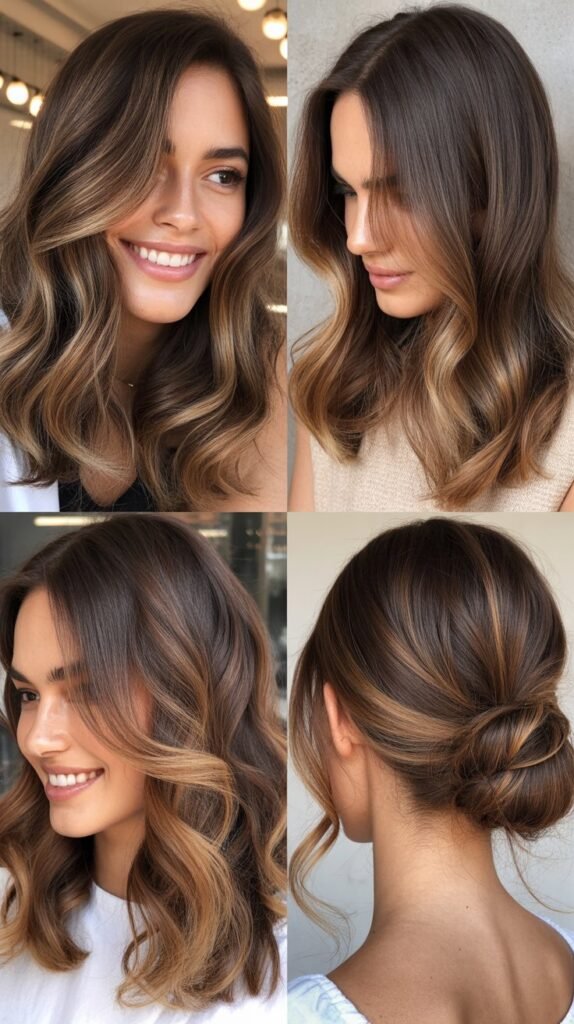  Honey Balayage on Dark Brown