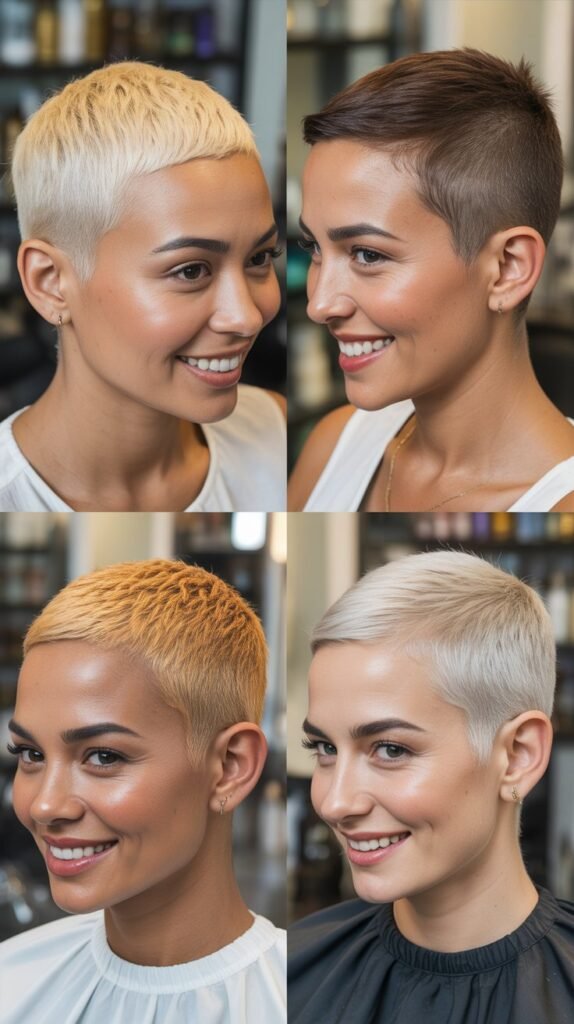 Buzz Cut Fade With Crown Highlights