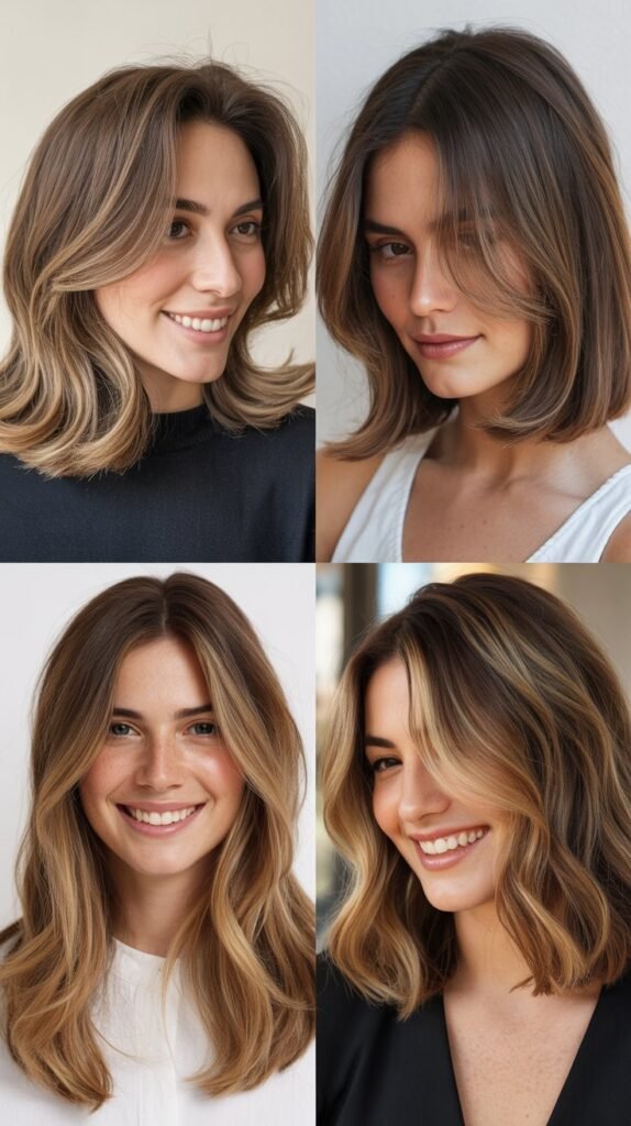 Face-Framing Highlights for Brown Hair