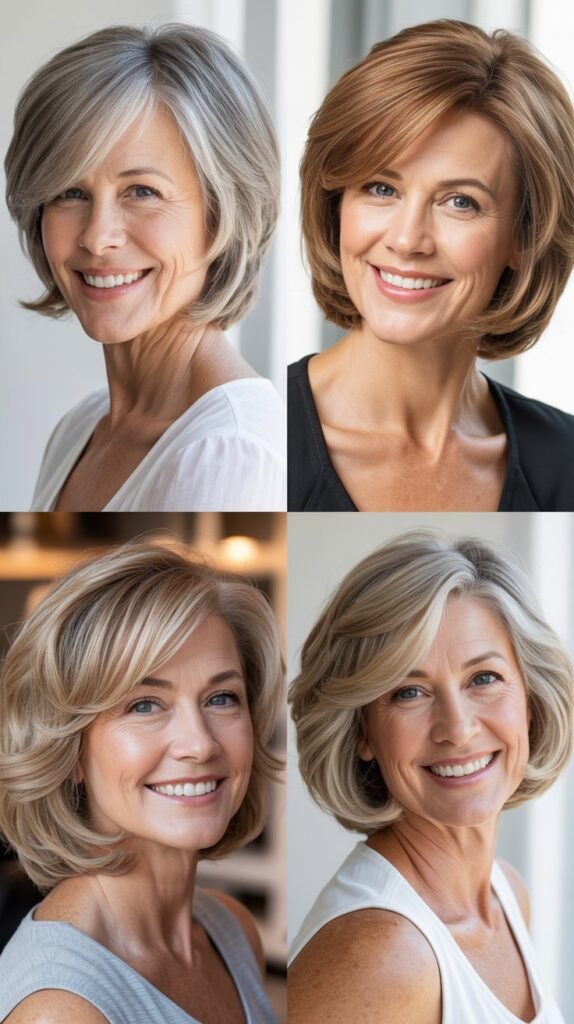  Soft Layered Bob with Curved Edges