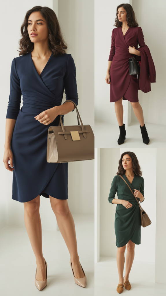  Wrap Dress in Solid Color