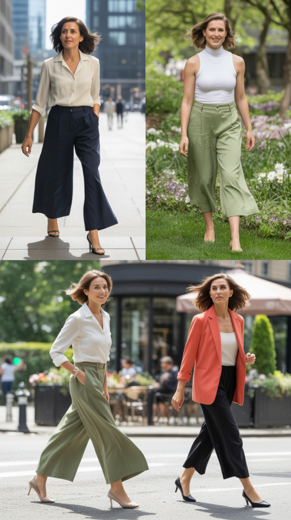 Culottes with Fitted Knit Top