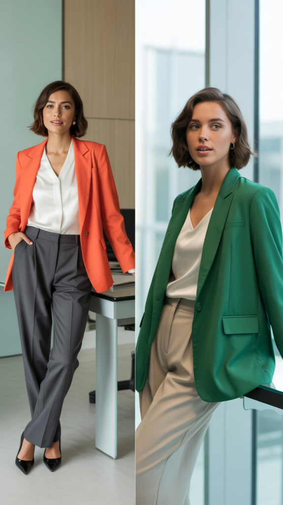 Colored Blazer with Neutral Base