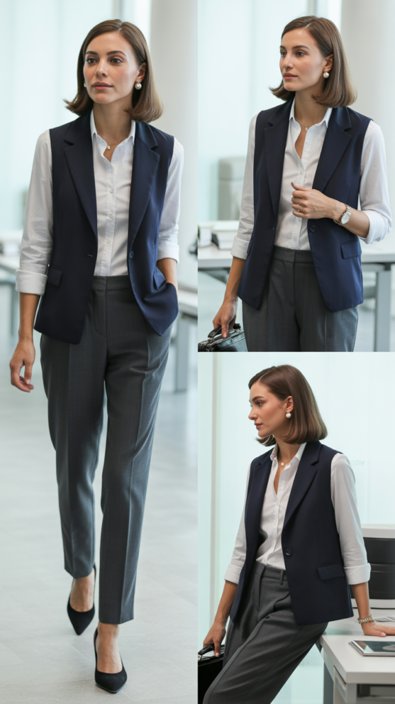  Tailored Vest Over Button-Down with Trousers