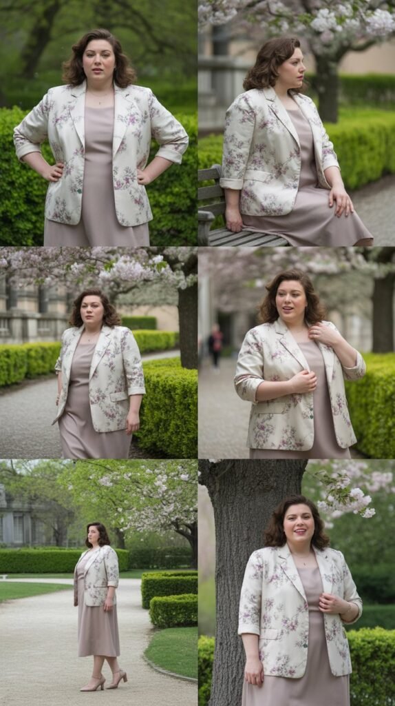  Floral Blazers Over Solid Dresses