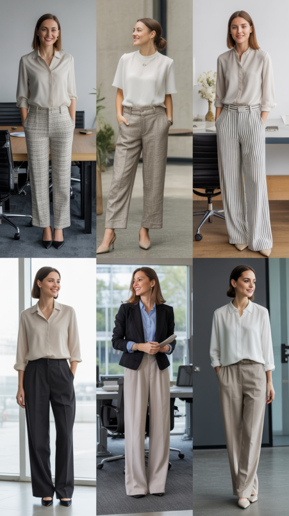  Textured Pants with Simple Top