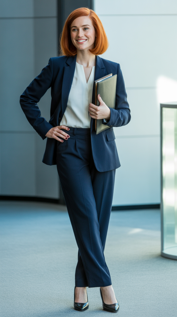 Business Outfit Ideas for Women With Red Hair