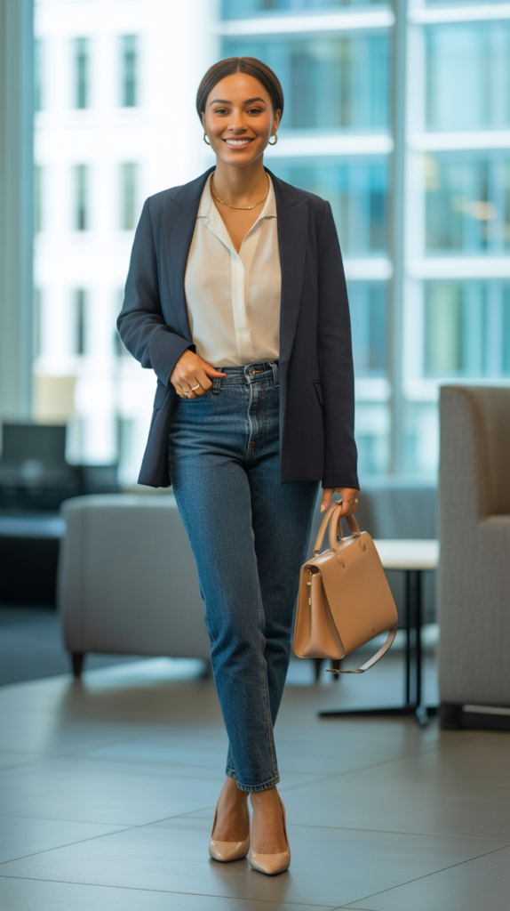 Trendy Work Outfits for Women With Jeans