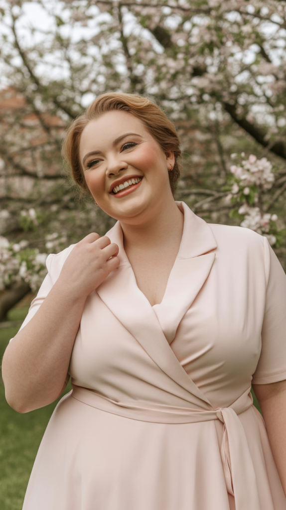  Belted Wrap Dress in Pastel Solid