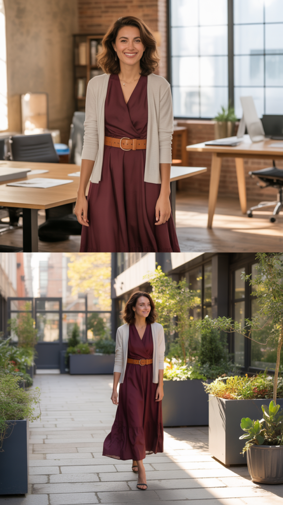 Maxi Dress with Fitted Cardigan