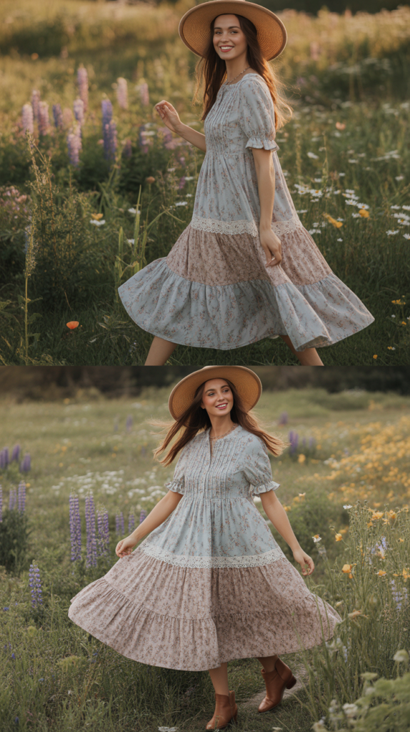 Tiered Prairie-Style Dress