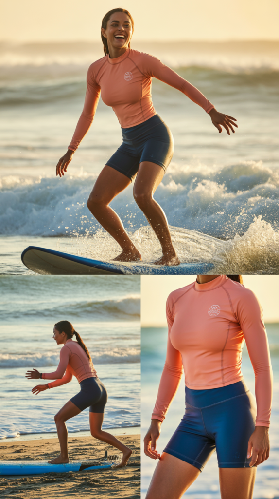 Athletic Shorts with Rash Guard