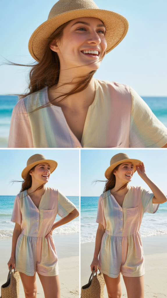 Breezy Romper with Straw Accessories