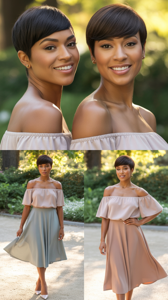 Off-Shoulder Top with Midi Skirt