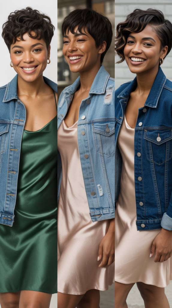 Slip Dresses With Denim Jackets