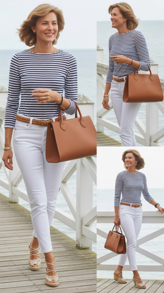 Striped Top with White Jeans