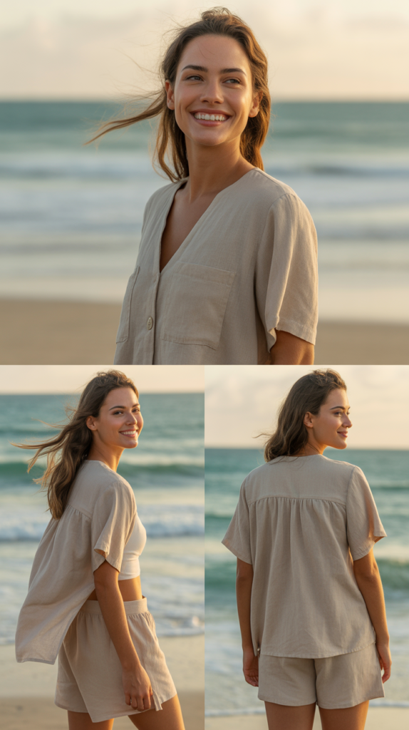 Matching Two-Piece Linen Set