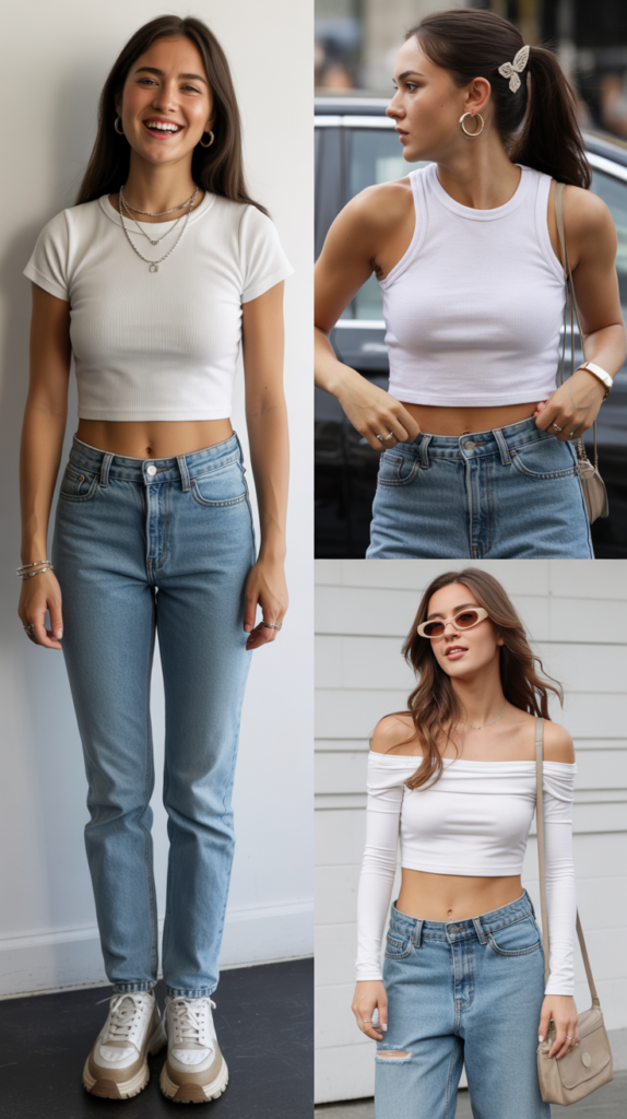 Low-Rise Jeans with Crop Tops