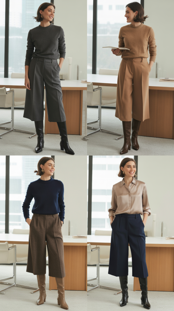 Culottes with Tall Boots