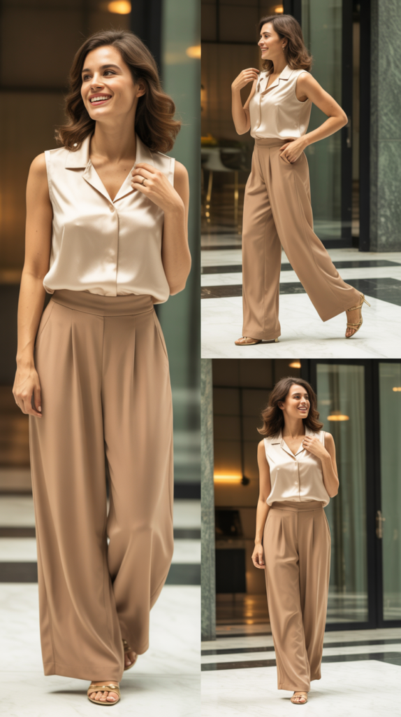 Silk Shell with Palazzo Pants