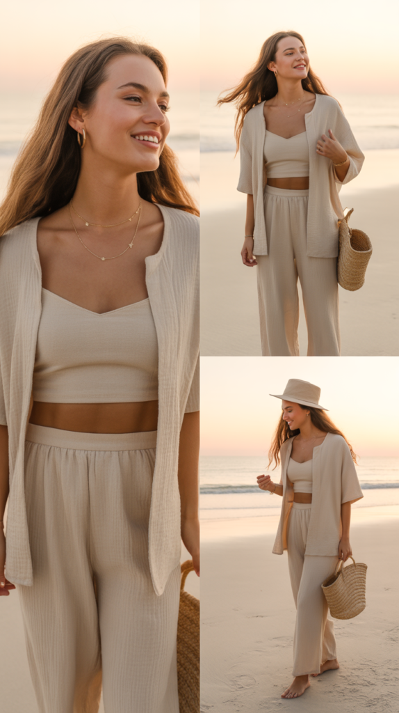  Linen Co-Ord Set in Earthy Tones