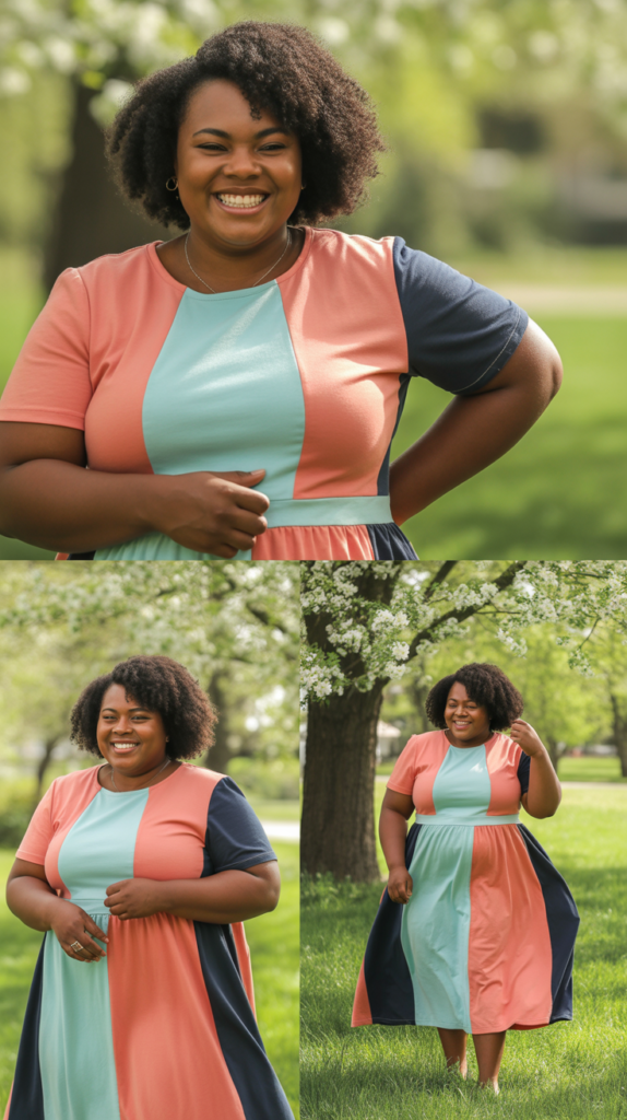 Color-Blocked Shift Dress