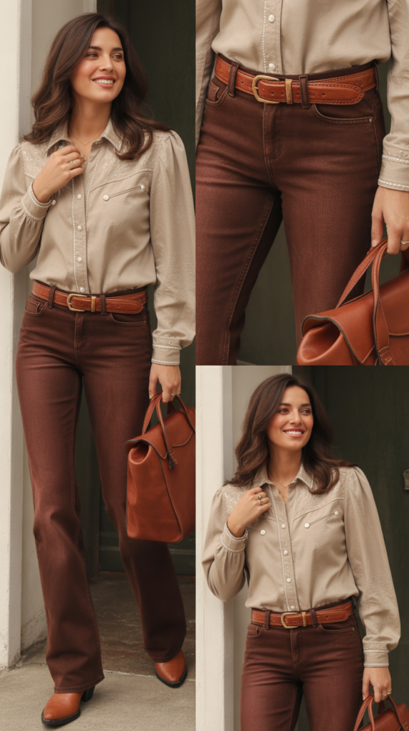 Colored Jeans with Neutral Western Pieces