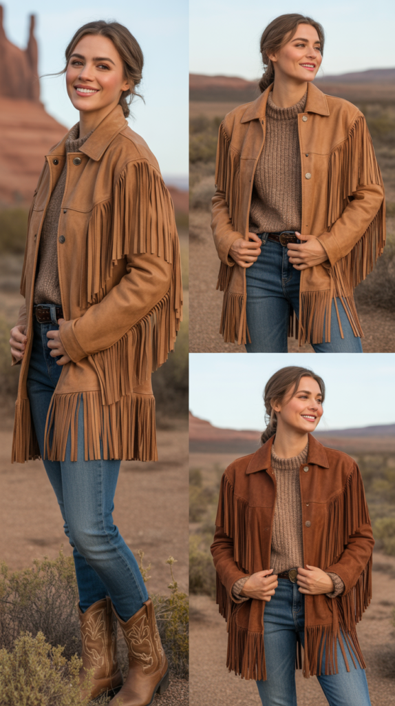 Suede Fringe Jacket Statement