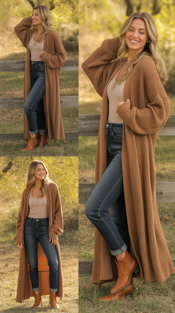 Jeans with Longline Cardigan