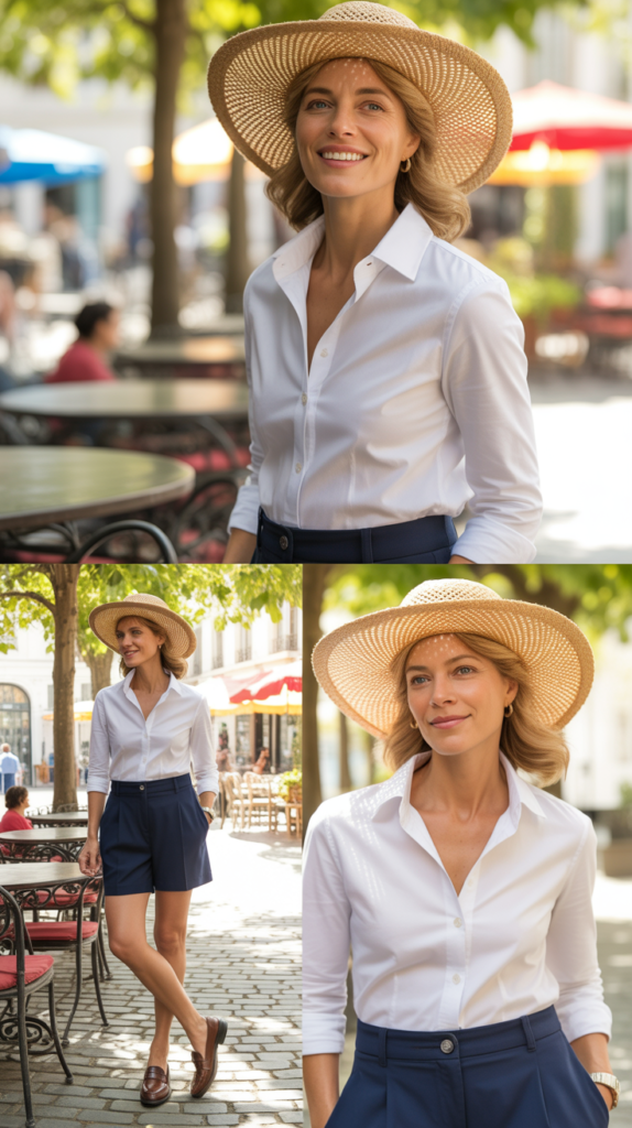 Button-Down Shirt with Tailored Shorts