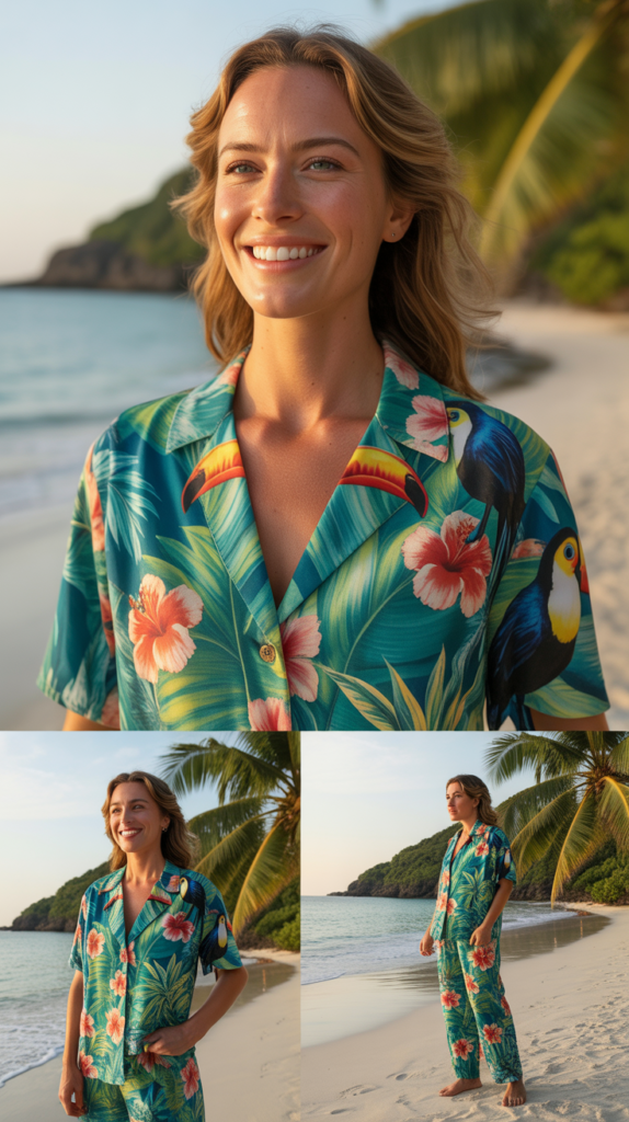  Tropical Print Matching Set