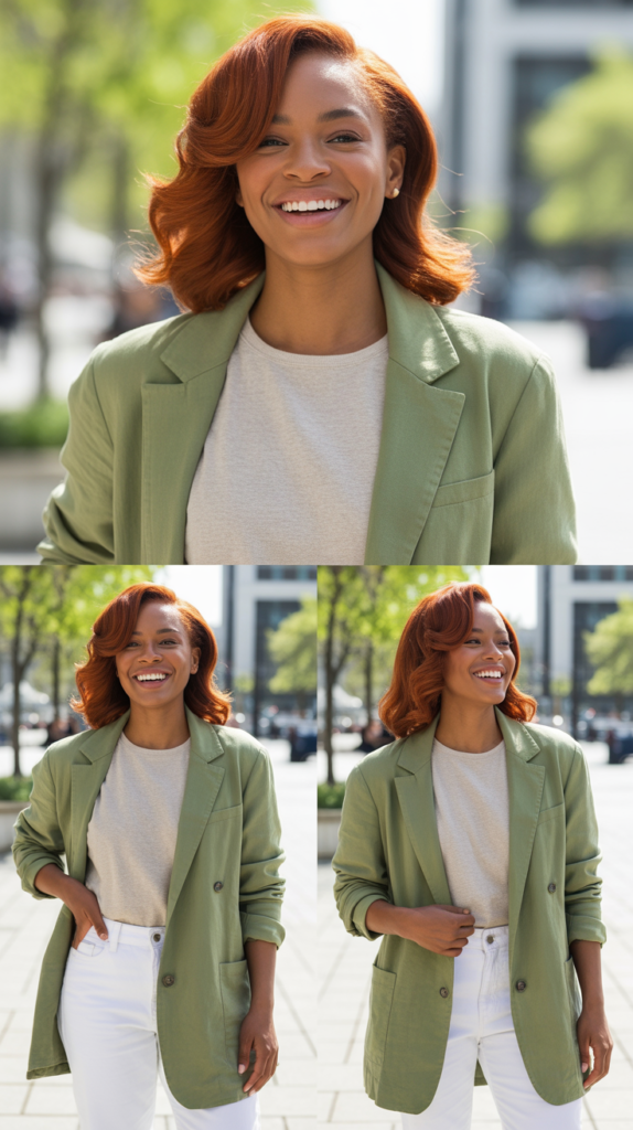 Sage Green Linen Blazer with White Jeans