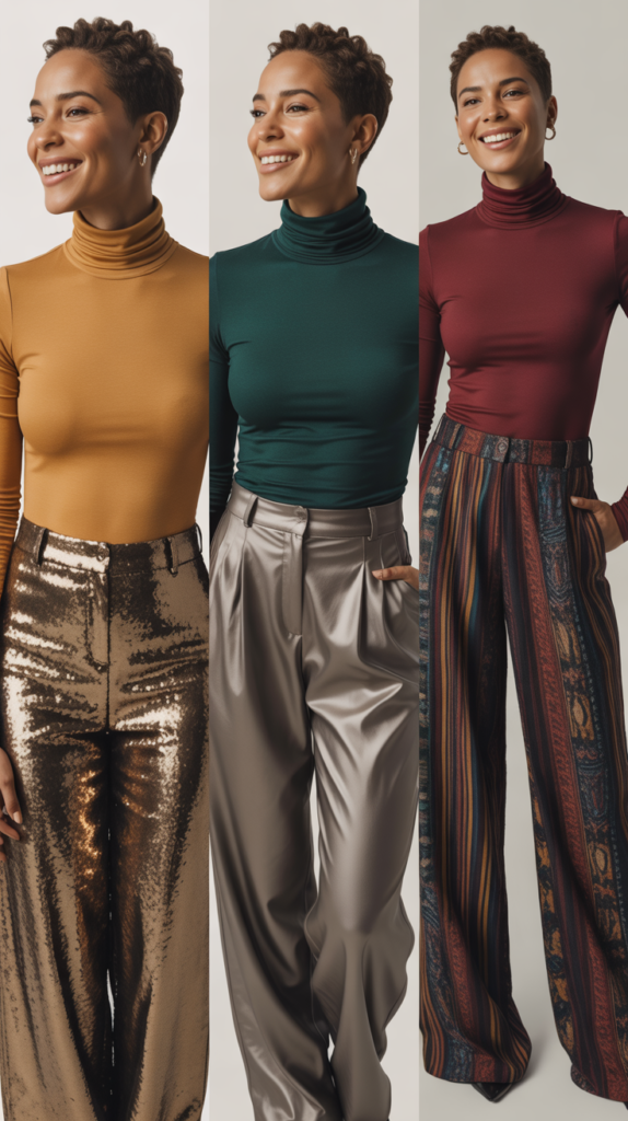 The Turtleneck with Statement Bottoms