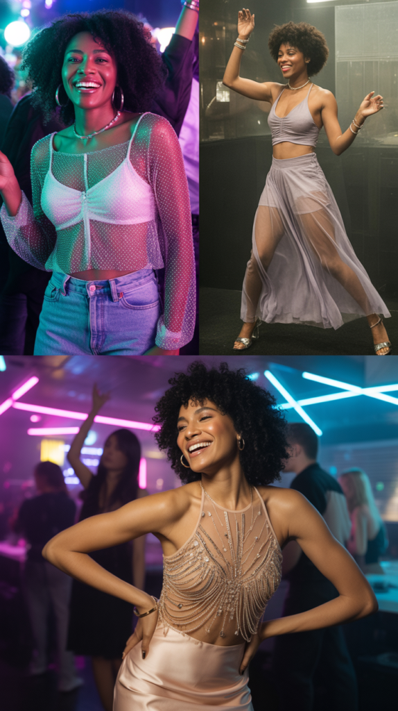 Mesh And Sheer Overlay Pieces