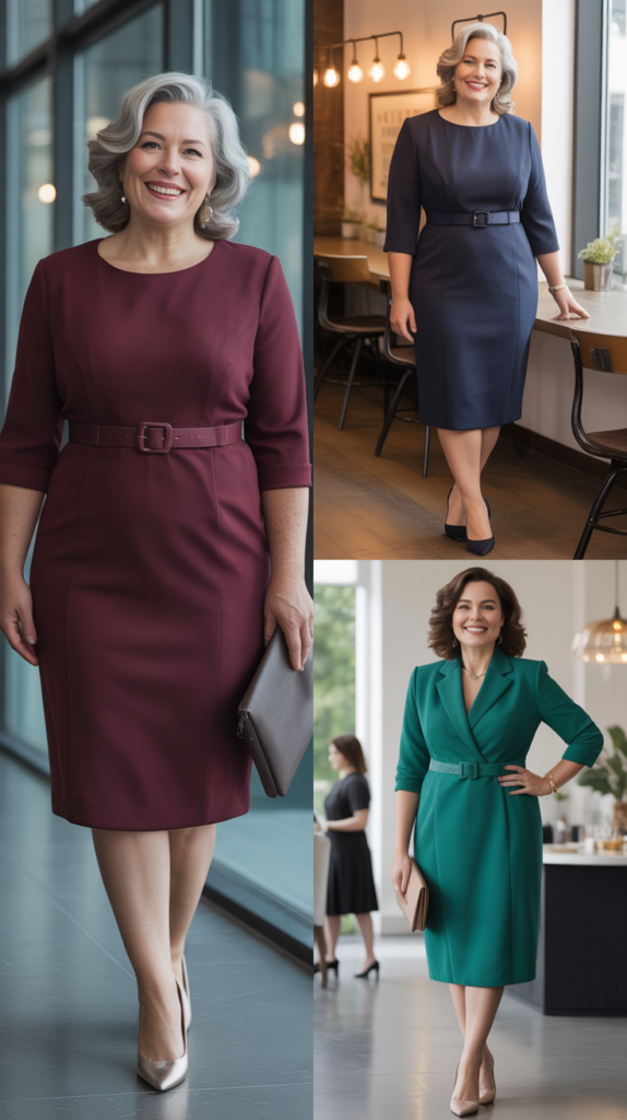 Shift Dress with Belt Definition