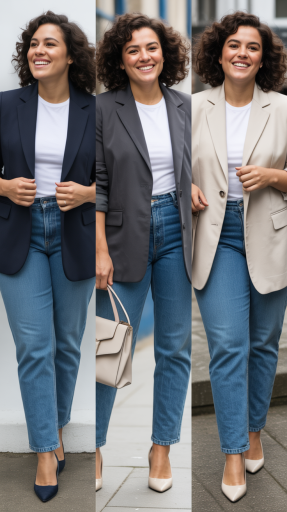 Blazer with T-Shirt and Jeans