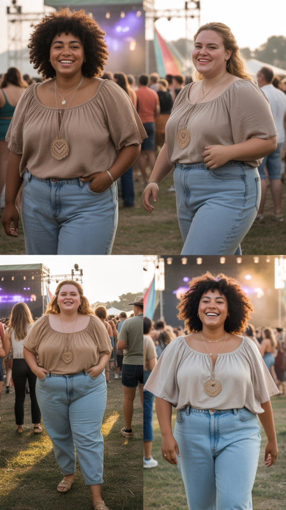 Peasant Top and Mom Jeans