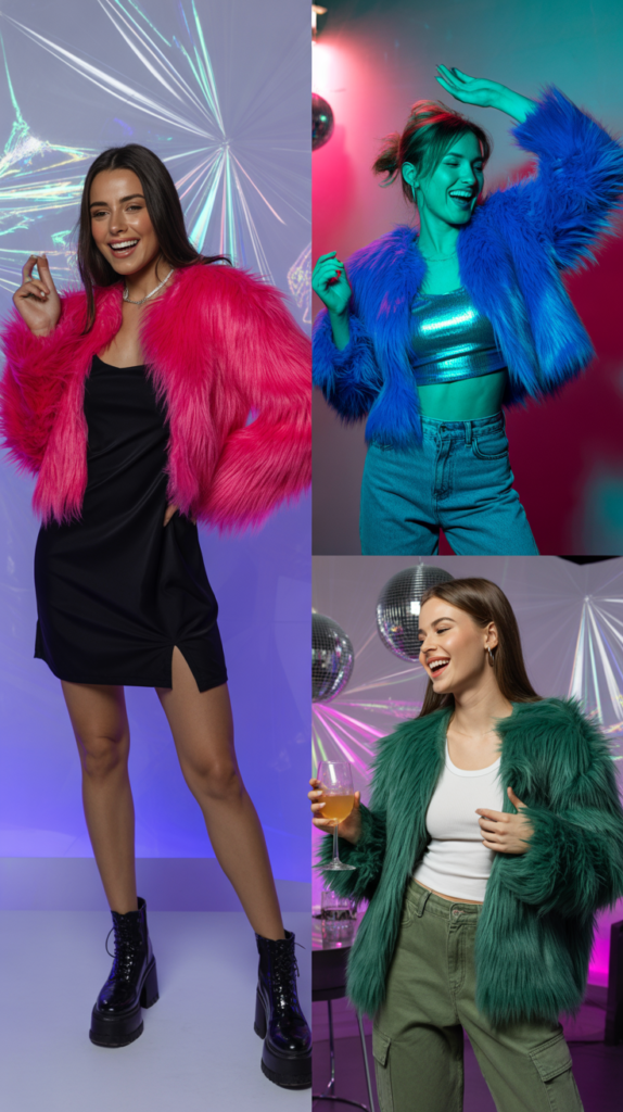  Colorful Fur Jacket Outfit